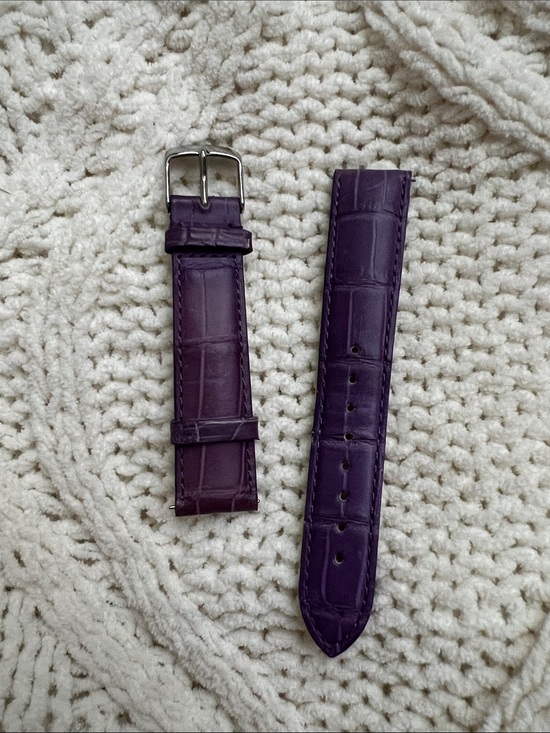 Michele Purple? Leather Croc-Embossed Watch Strap